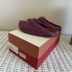 MARNI Fussbett Sabot Prune Violet Slides Slippers